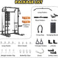 Power Cage, Squat Rack with Cable Crossover and Dual Independent Pulley System, 2000LB Capacity Workout Cage with More Training Attachments, Power Rack for Home Gym