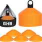GHB Soccer Cones 25/50/100 Pack Disc Soccer Sport Cones Training Field Marker Agility Cones for Traffic, Basketball, Coaching, Practice Equipment Includes Cone Drills Guide