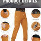 FREE SOLDIER Men's Outdoor Softshell Fleece Lined Cargo Pants Snow Ski Hiking Pants with Belt