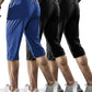 Men's Capri Pants 3/4 Joggers Gym/Workout/Hiking Below Knee Long Shorts Lightweight Quick Dry with Zipper Pockets