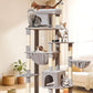 Taoqimiao 83In Heavy Duty Cat Tree, Suitable 20lb+ Large Cats, XXL-Cat Tower for Indoor Cats Large Adult, 2 Luxurious Cat Cando with 8 Scratching Posts,Oversized Metal Hammocks, Light Gray MS032W