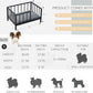 Dog Bed with Rails - Elevated Pet Metal Bed Frame with Solid Wood Board and Washable Soft Mat for Small Dog Indoor or Outdoor Use, 21.3" x 30", Black