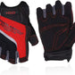 'HANDLANDY Fingerless Work Gloves for Men and Women Utility Padded Half Finger Driving Working Gloves (Small, Red)