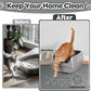 Cat Litter Mat, Extra Large 40" x 28" Silicone Mat Litter Trapping Mat for Scatter Control, Soft on Kitty Paws, Easy to Clean (Dark Gray)