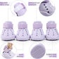 Dog Shoes, Dog Sandals for Hot Pavement, Non-Slip Waterproof Dog Booties for Winter Snowy Day and Summer, Adjustable Straps Easy-Clean Beach Outdoor Pet Boots Rugged Sole-4Pcs Purple