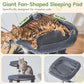 Taoqimiao 72 Inches Cat Tree for Large Cats, Multi-Level Tall Cat Tower, Widened Cat Condo with Large Scratch Board, 5 Scratching Posts, Metal Hammcock, Cozy Basket, Smoky Gray, MS045G