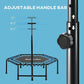 Soozier 45" Rebounder Trampoline for Adults, Mini Trampoline Indoor with Colorful LED Lights and Adjustable Handle, Quiet and Safe Bungee Rebounder