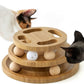 Cat Ball Track Toy with Puzzle Top, Wooden Cat Toys for Indoor Cats with Spinning Balls, Interactive Large Cat Ball Tower for Kitten Exercise Mental Physical