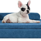 AFBKSS&BB Pet Sofa with Hidden Storage for Puppy and Cat,Linen Fabric Dog Sofa,Cat Couch with Wooden Frame (Blue)