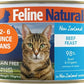Feline Natural New Zealand Canned Catfood Wet Food, High-Meat, Low-Carb, & Grain Free Cat Food Wet, Beef Feast, 6 oz, Pack of 12