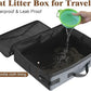 HiCaptain Portable Litter Box for Cats, Cat Travel Litter Box with Lid and Handle Standard Portable Collapsible Litter Carrier for Cat (M,Black/Gray)