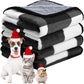 Reginary 4 Pcs Waterproof Guinea Pig Blankets Washable Small Animal Fleece Bedding Absorbent Guinea Pig Cage Liners Reusable Pet Pee Pad Sleep Mat for Hamster Ferret(Gray Plaid,24 x 16 Inch)