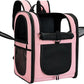 Apollo Walker Dog & Cat Carrier Backpack for 4-15lb Pets - Ventilated Safe Design with Padded Back Support, Breathable Mesh Pet Backpack for Hiking, Travel, Outdoor (Pink)