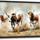 Highland Cow Large Wall Art Wild Animal Running Pictures Farmhouse Rustic Longhorn Wall Decor Canvas Print Painting Artwork for Bathroom Living Room Bedroom 36L" x 24W"
