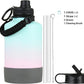 DRINCO Stainless Steel Water Bottle Spout Lid Vacuum Insulated Double Wall Water Bottle Wide Mouth (64oz 40oz 32oz 22oz 18oz 14oz) Leak Proof Keep Cold Sport Camping Hiking (64 oz, 64oz Macaron)
