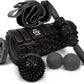 321 STRONG 5 in 1 Foam Roller Set Includes Hollow Core Massage Roller with End Caps, Muscle Roller Stick, Stretching Strap, Double Lacrosse Peanut, Spikey Plantar Fasciitis Ball, All in Giftable Box