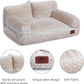 Hollypet Fluffy Plush Dog Cat Pet Couch Soft Calming Sofa Bed for Medium Small Cats and Dogs, Leopard