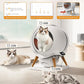 HoneyGuaridan Self Cleaning Cat Litter Box,IPX5 Waterproof Automatic Cat Litter Box,App Control, Odourless, Integrated Safety Protection, Water Rinsable and Easy to Clean, for Multiple Cats (3-33lb)