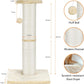 PAWSCRAT Cat Scratching Post 32" Tall, Large Diameter Natural Sisal Cat Scratch Post with Dangling Ball, Scratch-Resistant and Durable Tall Cat Scratcher for Indoor Cats, Protect Your Furniture, Beige