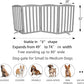 ZJSF Foldable Freestanding Indoor Dog Gate for House Wood Long Pet Gates Dog Fence for Stairs Puppy Gates for Hallways, Puppy Gate,Support Feet Included, Grey, 32 "Height-4 Panels