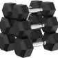 PAPABABE Hex Dumbbell Set, 45-135 lb Rubber Encased Home Gym Dumbbells, Weights Dumbbells Set for Women & Men, Hand Weight with Anti-Slip Grip