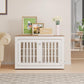 42" Heavy Duty Dog Crate Furniture for Small,Medium and Large Dogs,Rustic Wooden Dog Cage Kennel Indoor Furniture with Waterproof Top,Decorative Pet House Side End Table (White & Wood)