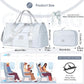 FIORETTO Womens Gym Tote Duffle Bag with Toiletry Bag, Sports Duffel Overnight Hospital Workout Carry on Bag for Girls with Wet Pocket & Shoe Compartment, Ideal for Travel, Swimming, Dance Grey