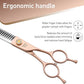 Fenice Peak Professional Curved Chunker Dog Grooming Scissors 8.0'' Rose Gold Thinning Shears Extremely Sharp Blades 440C Stainless Steel Thinning Shears Durable Smooth Fine Cut for Dogs and Cats.