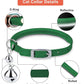 OOPSDOGGY Rolled Leather Cat Collar with Bell, Reflective Kitten Collars with Buckle Include Safety Elastic Strap - Adjustable Small Pet Collars for Boy Girl Cats (Green)