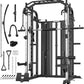 DONOW Smith Machine with Weight Stacks Power Cage Squat Rack Dual Cable Crossover Machine Home Gym Systems Station LAT Pull Down