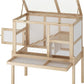 Guinea Pig House for 2 with Stand, Small Animals Rabbit Cages with a Pull Out Tray, Wooden 2-Story Indoor Large Hamster Habitat Playpen with Ramp, Hideout, Platform