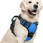 rabbitgoo Dog Harness for Large Dogs, No Pull Pet Vest with 3 Buckles, Adjustable Soft Padded Pet Harness with Easy Control Handle and Reflective Strips, Blue, XL