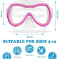 Aegend Kids Swim Mask Goggles, Tempered Glass 180° HD Wide View with Nose Cover
