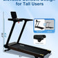 Foldable Treadmill with Auto Incline - 4 Hp 18.9 Inch Wide Treadmills for Home Seniors, 400 Lb Capacity, Backlit Knob Led Display, Shock Absorbent, Bluetooth App and Speaker, 12 Mph Speed