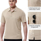 TBMPOY Men's Polo Shirts with Pocket Short Sleeve Quick Dry Casual Sports Outdoor Golf Shirt
