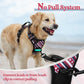 rabbitgoo Dog Harness No Pull with 2 Leash Clips, Adjustable Soft Padded, Reflective Oxford No Choke Pet Vest with Easy Control Handle for Large Dogs, Red Stripe, M