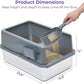 iPrimio Premium Stainless Cat Litter Box for Easy Cleanup - Durable and High Sides Stainless Steel Litter Box with Step Scoop - Mat Elevated for Cats - Scratch and Bite Proof - Dark Grey