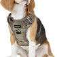 Funfox Dog Harness No Pull, Adjustable Pet Vest Harness, Super Soft Material with Vertical Handle Easy Control, Reflective Night Walking, 2 Leash Clips for Medium Sized Dogs, Camo Brown, M