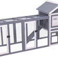 GEGURI Large Rabbit Hutch Indoor Outdoor Chicken Coop Wooden Bunny Cage with Waterproof Roof