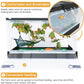 Travel Portable Foldable Terrarium Kits for Reptiles -Heat-Resistant Material, Easy to Move with Wheels, Includes Plant, Feeding Bowl, and Carpet for Snakes, Lizards, Tortoises, and Leopard