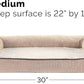 Furhaven Cooling Gel Dog Bed for Medium/Small Dogs w/ Removable Bolsters & Washable Cover, For Dogs Up to 35 lbs - Sherpa & Chenille Sofa - Cream, Medium
