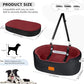 Dog Car Seat for Medium Dogs Up to 50 lbs, Pet Booster Seat for Cars SUVs and Trucks, Travel Dog Bed with Safety Strap, Thick Cushion, Non-Slip Base, Washable and Portable(Black/Red