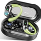 Wireless Earbuds, 2025 Bluetooth 5.4 Headphones Sport, Bluetooth Earbuds with ENC Noise Canceling Mic, 50H Stereo Wireless Headphones IP7 Waterproof with Earhooks, Dual LED Display for Workout/Running