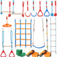 VEVOR Ninja Warrior Obstacle Course for Kids, 2 x 60 ft Weatherproof Slacklines, 500lbs Weight Capacity Monkey Line, Outdoor Playset Equipment, Backyard Toys Training Equipment Set with 14 Obstacles