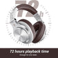 OneOdio A70 Bluetooth Over Ear Headphones, Wireless Headphones w/ 72H Playtime, Hi-Res, 3.5mm/6.35mm Wired Audio Jack for Studio Monitor & Mixing DJ E-Guitar AMP, Computer Laptop PC Tablet - Silver