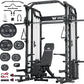 Major Fitness Drone2 Advanced Training Smith Machines– All-in-One Home Gym Squat Rack with Aluminum Pulley Set , Weight Bar, Dual LAT Pull-Down Systems & Cable Crossover Machine for Full-Body Workouts