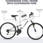 WEIZE Mountain Bike, 26/27.5 inch Outdoor Cycling Bike,18-Speed/High-Carbon Steel/Dual Full Suspension, Adjustable Ergonomic Seat for Men Women Adult, MTB Bicycle with Suspension Fork,Sleek Colors