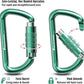 FresKaro 3inch 12kN-2698lbs Auto Locking Carabiner Clips, Solid D Shape, Heavy Duty 7075 Aluminum, Lightweight 1.09oz, Rust Proof, for Hammock, Hiking, Dog Leash, Keychain etc., Multi-Colors