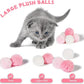 Weewooday 12 Pieces Cat Pom Pom Balls Toys Large Fuzzy Cat Ball Artificial Large Plush Ball for Cats Pets Interactive Playing Indoor(Pink, White,Solid Color)