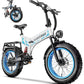 Folding Electric Bike for Adults, 20'' 1500W Peak Fat Tire Ebike, Up to 70 Miles 30+MPH Electric Mountain Bike with 52V 20AH Removable Battery, Dual Suspension, 7-Speed,UL Certified